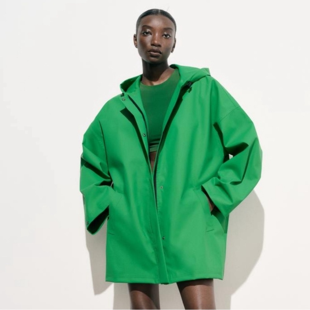 ZARA Rubberized Raincoat NWT XS/S